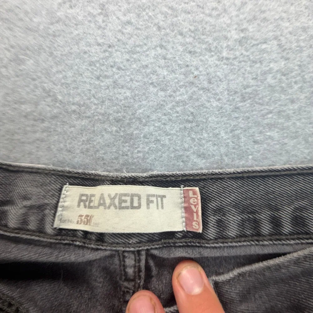 Levis 550 Relaxed Fit Tapered Leg Jeans Mens 34x30 Faded Black Denim Vintage